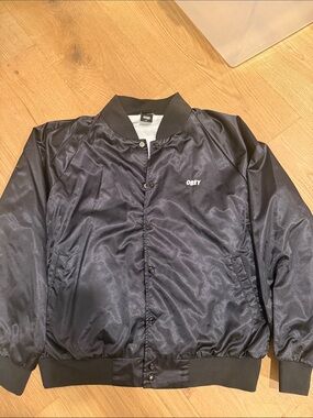 Obey Black Satin-Style Bomber Jacket